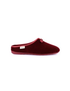 Grunland Ciabatta Velluto Scollo V Fiocco Plantare Estraibile Bordeaux