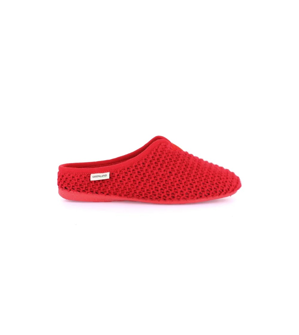 Grunland Ciabatta Tessuto Zeppa Scollo Plantare Estraibile Rosso