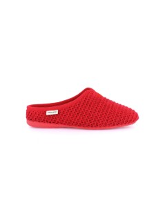 Grunland Ciabatta Tessuto Zeppa Scollo Plantare Estraibile Rosso