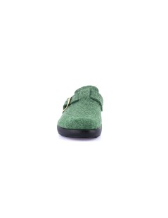 Grunland Ciabatta Feltro Zeppa Media Fibbia Regolabile Verde