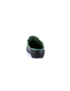Grunland Ciabatta Feltro Zeppa Media Fibbia Regolabile Verde