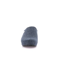 Grunland Ciabatta Zeppa Media Plantare Pelle Elastico Collo Blu