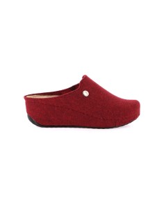 Grunland Ciabatta Zeppa Media Plantare Pelle Elastico Collo Bordeaux