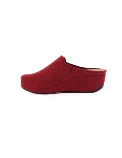 Grunland Ciabatta Zeppa Media Plantare Pelle Elastico Collo Bordeaux