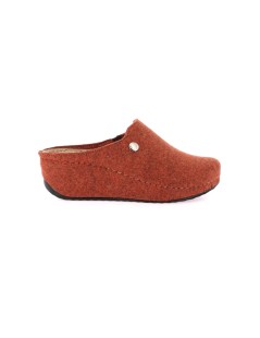 Grunland Ciabatta Zeppa Media Plantare Pelle Elastico Collo Mattone