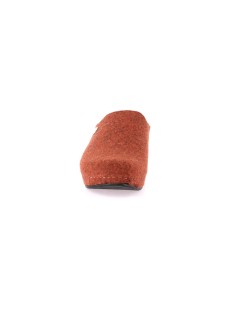 Grunland Ciabatta Zeppa Media Plantare Pelle Elastico Collo Mattone