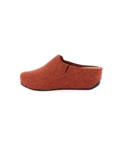 Grunland Ciabatta Zeppa Media Plantare Pelle Elastico Collo Mattone