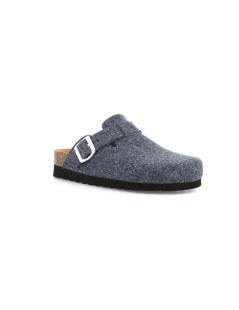 Grunland Ciabatta Boston Zeppa Media Sughero Plantare Pelle Blu