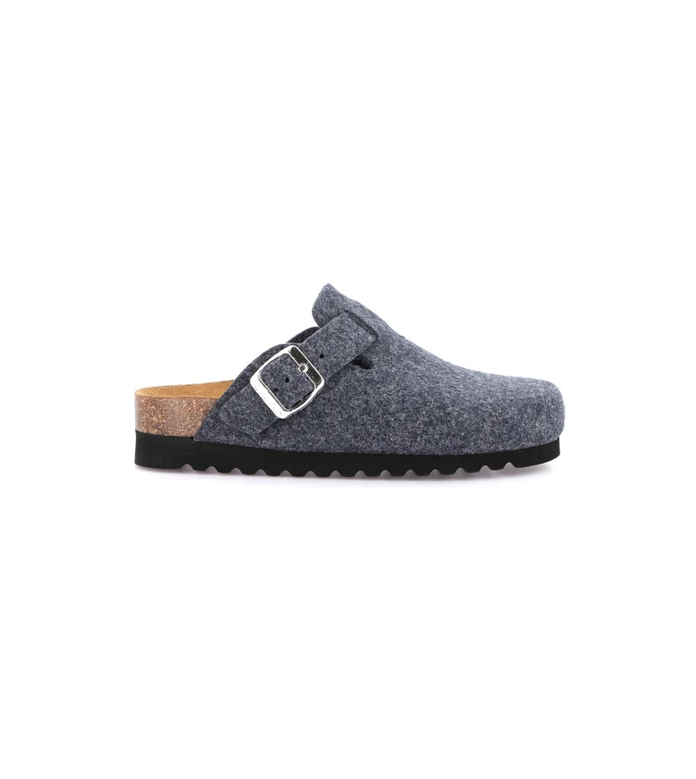 Grunland Ciabatta Boston Zeppa Media Sughero Plantare Pelle Blu