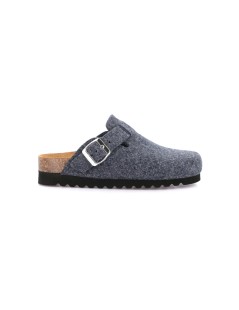 Grunland Ciabatta Boston Zeppa Media Sughero Plantare Pelle Blu