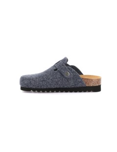 Grunland Ciabatta Boston Zeppa Media Sughero Plantare Pelle Blu