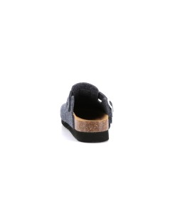 Grunland Ciabatta Boston Zeppa Media Sughero Plantare Pelle Blu