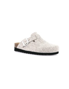 Grunland Ciabatta Boston Zeppa Media Sughero Plantare Pelle Taupe