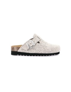 Grunland Ciabatta Boston Zeppa Media Sughero Plantare Pelle Taupe