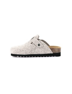 Grunland Ciabatta Boston Zeppa Media Sughero Plantare Pelle Taupe