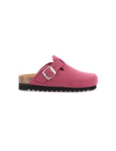 Grunland Ciabatta Boston Zeppa Media Sughero Plantare Pelle Magenta