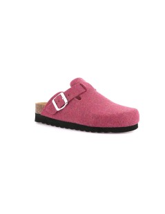 Grunland Ciabatta Boston Zeppa Media Sughero Plantare Pelle Magenta