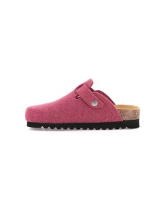 Grunland Ciabatta Boston Zeppa Media Sughero Plantare Pelle Magenta