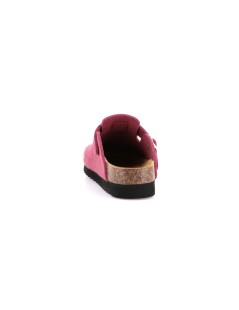 Grunland Ciabatta Boston Zeppa Media Sughero Plantare Pelle Magenta