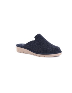 Grunland Ciabatta Zeppa Feltro Plantare Memory Fiore Blu
