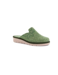 Grunland Ciabatta Zeppa Feltro Plantare Memory Fiore Verde