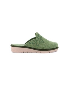 Grunland Ciabatta Zeppa Feltro Plantare Memory Fiore Verde