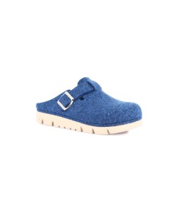 Grunland Ciabatta Zeppa con Fibbia Regolabile Fondo Antiscivolo Blu