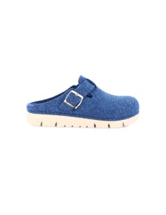 Grunland Ciabatta Zeppa con Fibbia Regolabile Fondo Antiscivolo Blu