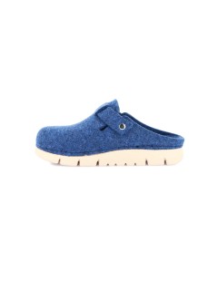 Grunland Ciabatta Zeppa con Fibbia Regolabile Fondo Antiscivolo Blu