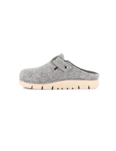Grunland Ciabatta Zeppa con Fibbia Regolabile Fondo Antiscivolo Grigio