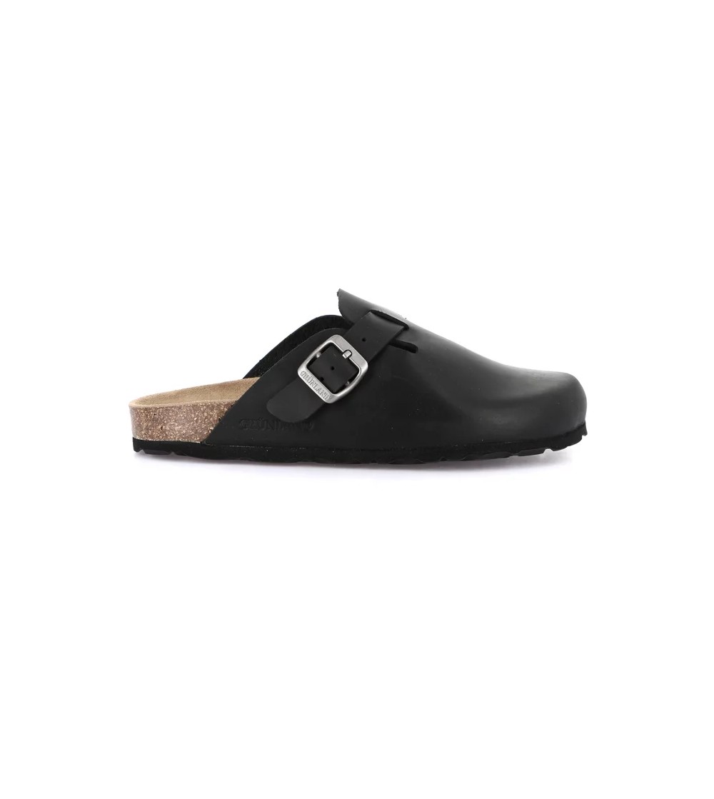 Grunland Sabot Boston Fondo Sughero Fibbia Regolabile Nero