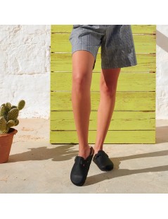 Grunland Sabot Boston Fondo Sughero Fibbia Regolabile Nero