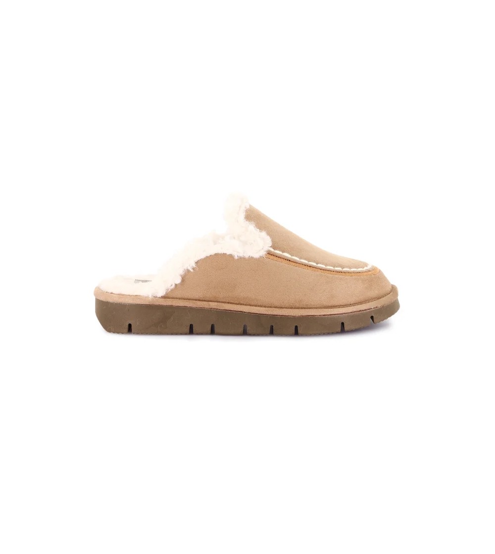 Grunland Ciabatte Camoscio Interno Pelliccia Beige