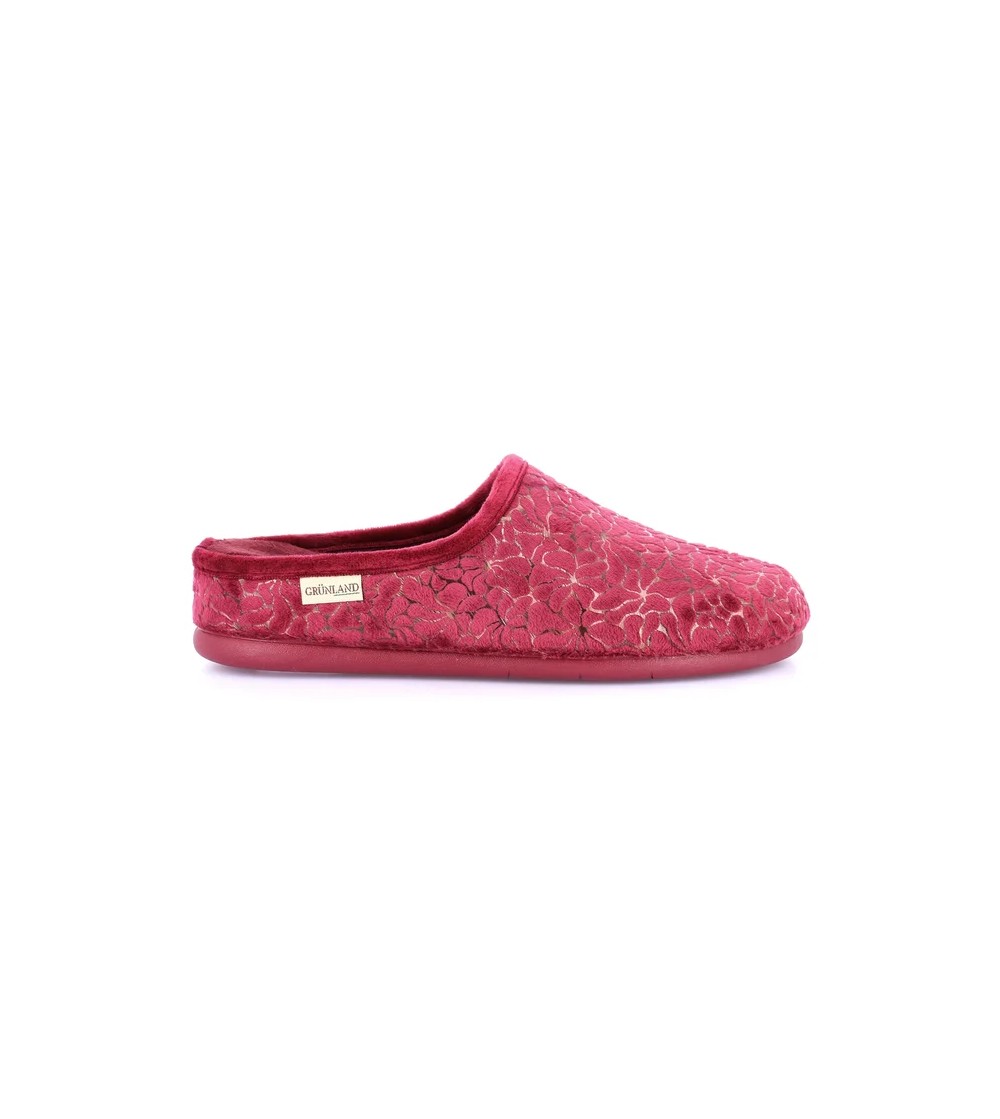 Grunland Ciabatta Flessibile Interno Tessuto Morbido Bordeaux