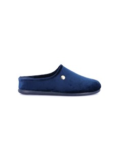 Grunland Ciabatta Zeppa Velluto Plantare Sughero Foderato Blu