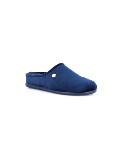 Grunland Ciabatta Zeppa Velluto Plantare Sughero Foderato Blu