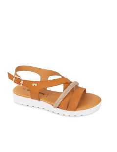 Valleverde Sandali Zeppa Intreccio Strass Cuoio