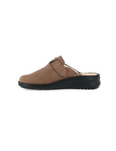 Grunland Ciabatta Pelle Fibbia Regolabile Plantare Estraibile Marrone