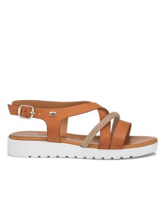 Valleverde Sandali Zeppa Intreccio Strass Cuoio