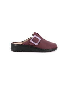 Grunland Ciabatta Pelle Fibbia Regolabile Plantare Estraibile Bordeaux