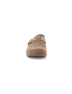 Grunland Ciabatta Feltro Fascia Regolabile Pelle Marrone