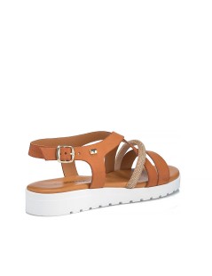 Valleverde Sandali Zeppa Intreccio Strass Cuoio