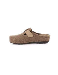 Grunland Ciabatta Feltro Fascia Regolabile Pelle Marrone