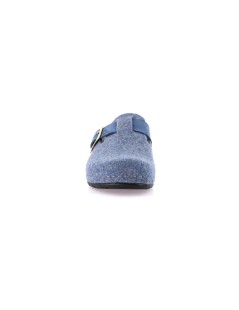 Grunland Ciabatta Feltro Fascia Regolabile Pelle Indaco