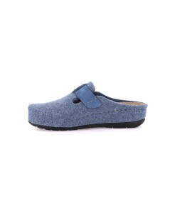Grunland Ciabatta Feltro Fascia Regolabile Pelle Indaco
