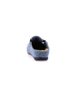 Grunland Ciabatta Feltro Fascia Regolabile Pelle Indaco