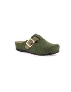 Grunland Ciabatta Feltro Fascia Regolabile Pelle Muschio