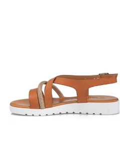 Valleverde Sandali Zeppa Intreccio Strass Cuoio