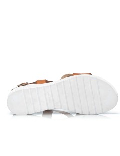 Valleverde Sandali Zeppa Intreccio Strass Cuoio