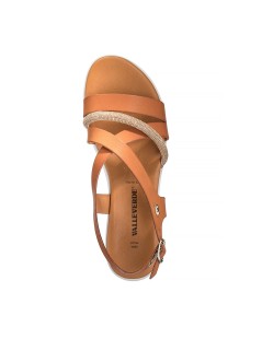 Valleverde Sandali Zeppa Intreccio Strass Cuoio